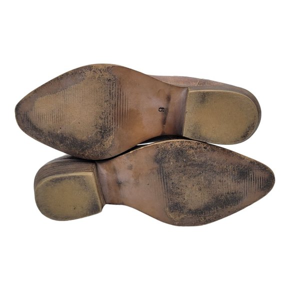 Diba True Walnut Grove Distressed Leather Ankle Boots Womens 9 Stacked Heel - Picture 7 of 12